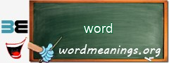 WordMeaning blackboard for word